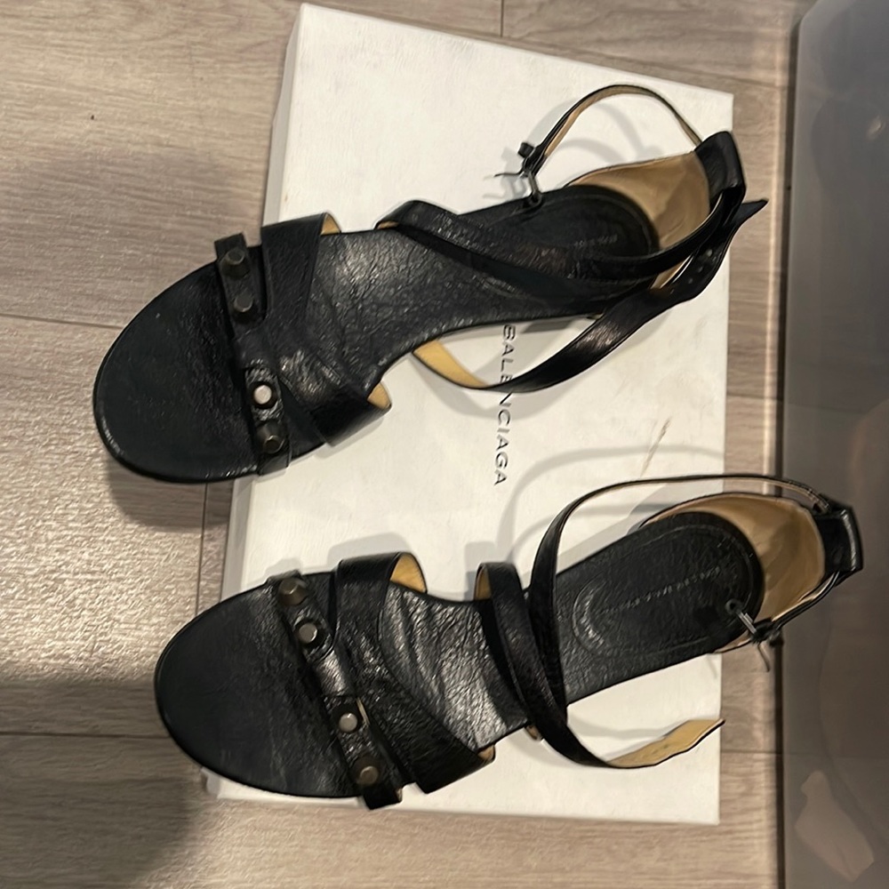 Balenciaga Black Flat Sandal